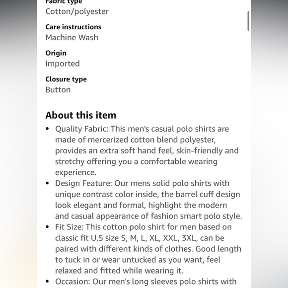 Long Sleeve Polo Shirts Cotton Blend Business Casual Stylish Collared Shirts - Picture 7 of 9